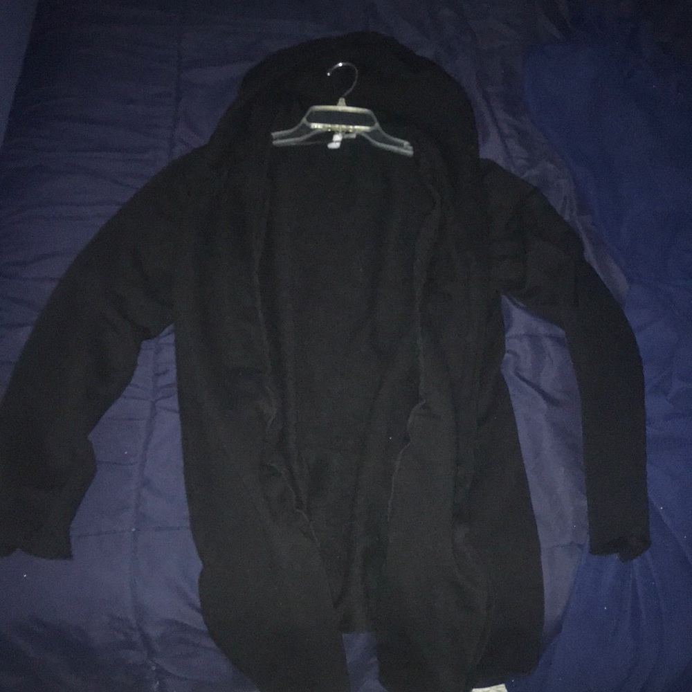 Black trench coat/hoodie